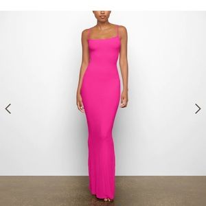 Skims Hot Pink Soft Lounge Long Slip XXS NWT